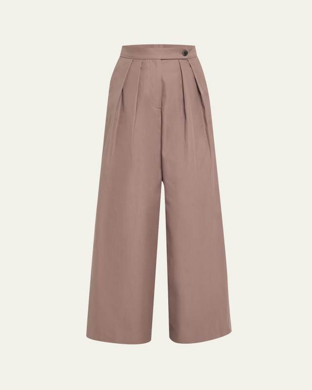 Pamplona Pleated Wide-Leg Pants
